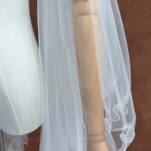 Lange Brautärmel, abnehmbarer Tüll-Armstulpen, Boho-Brautärmel, transparente, ausgestellte Ärmel mit elastischem Bündchen Bild 8