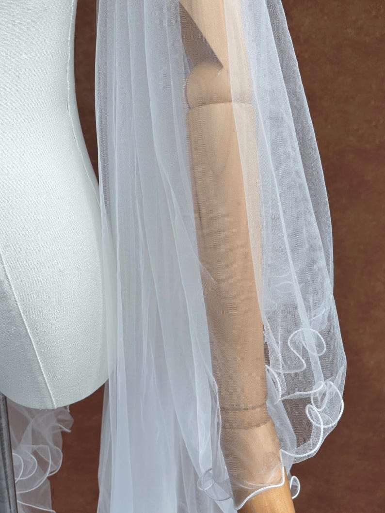 Lange Brautärmel, abnehmbarer Tüll-Armstulpen, Boho-Brautärmel, transparente, ausgestellte Ärmel mit elastischem Bündchen Bild 8