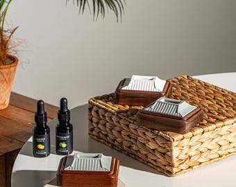 Handgefertigter koreanischer Aromasteinhalter - Zelkova Holzkeramikdiffusor