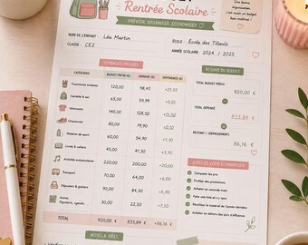 Printable Back-to-School Budget | School Budget Planner PDF A4 | Parent Organizer | Instant Download | Family Budget