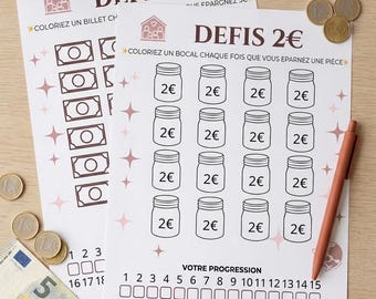 Savings Challenges: Pack of 8 Coloring Sheets - Easy and Fun Savings Goals - Printable A6 PDF - Instant Download