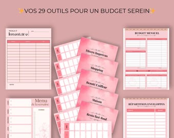 Mega Budget Pack | 29 Organization Sheets | Envelope System for Cash, Stuffing, Menus, Inventory, Savings | Printable A4 PDFs