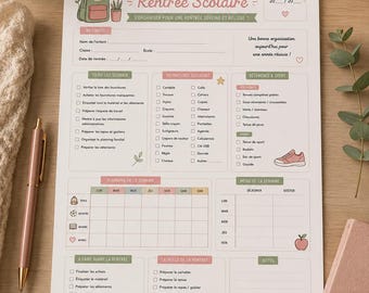 Printable Back-to-School Planner | Parent Checklist | School Organization | A4 PDF | Back to School | Family Planner