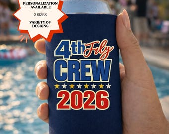 Chłodziarka na puszki Crew 4 lipca 2026, Patriotyczny koc, Upominek na imprezę z okazji Dnia Niepodległości, Rękaw na napój na plażę przy basenie z grillem, Prezent z okazji obchodów USA