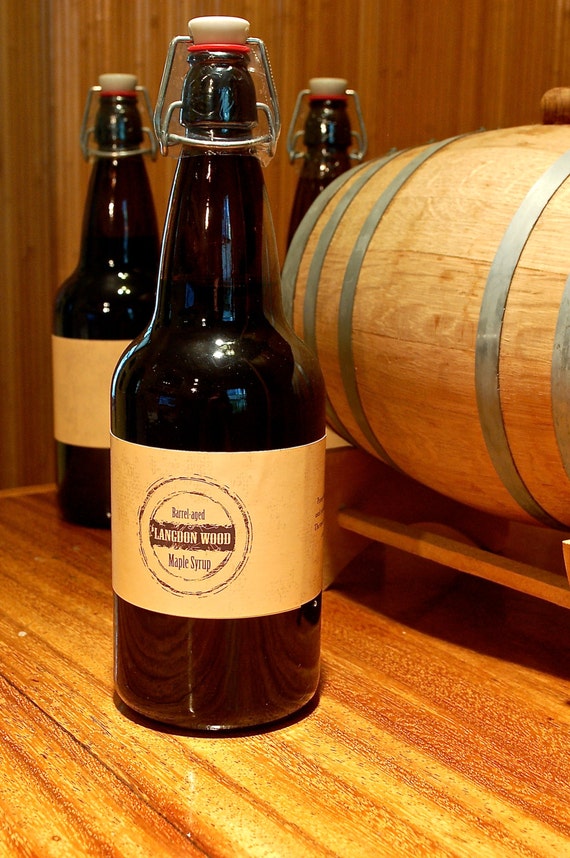 One Liter of Barrel Aged Maple Syrup Big Bottle Etsy