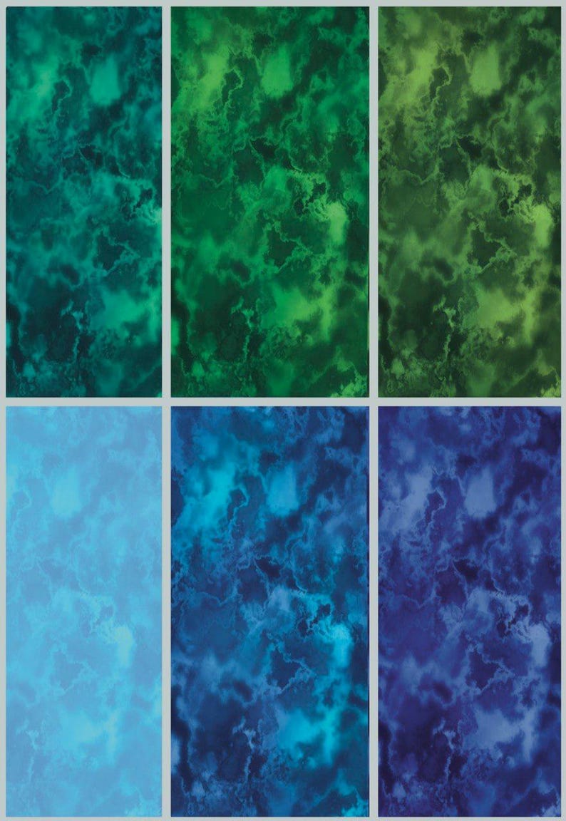 Green Velvet Patterns Watercolor Clipart Set (digital Download) - Etsy