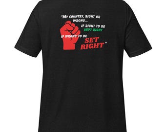 My Country Right or Wrong T Shirt, Philosophical Quote Tee, Justice Graphic Shirt, Thought Provoking Apparel, Statement Clothing Gift