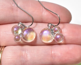 Bubble Earrings, Bubble Jewelry, Soap Bubbles Earrings, Summer Earrings, Blowing Bubbles Earrings, Soap Earrings, Water Earrings, CE879
