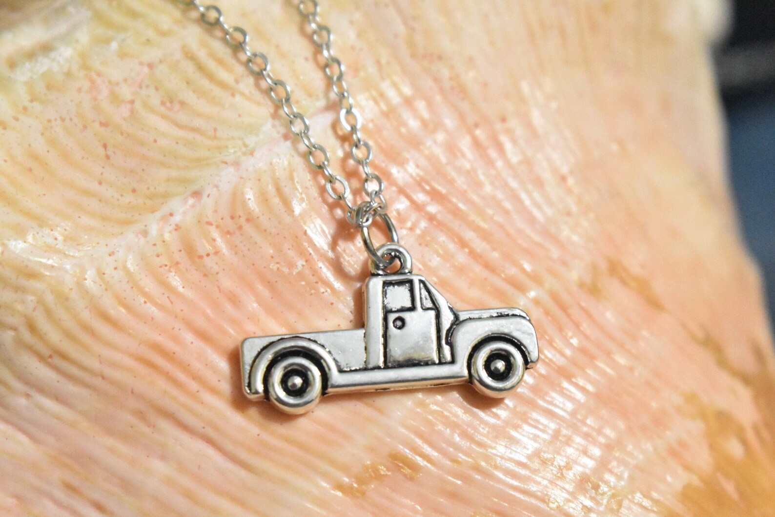 Truck Necklace Truck Charm Necklace Silver Chain Car Charm Etsy