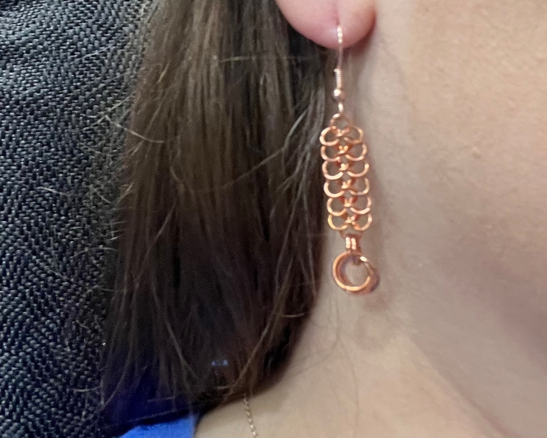 Rose Gold Earrings Rose Gold Jump Ring Earrings Swirl Etsy