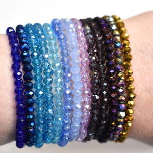 Crystal Stretch Bracelet, Sparkly Crystal Beaded Bracelet, Buy Single Bracelet or Custom Set, Stackable Bracelet, Elastic Bracelet, SB61