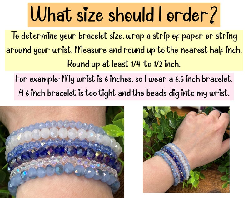 Bracelet extensible en cristal de 6 mm, bracelet de perles de cristal scintillant, bracelet à l'unité ou par lot personnalisé, bracelet empilable, bracelet élastique, SB80 image 8