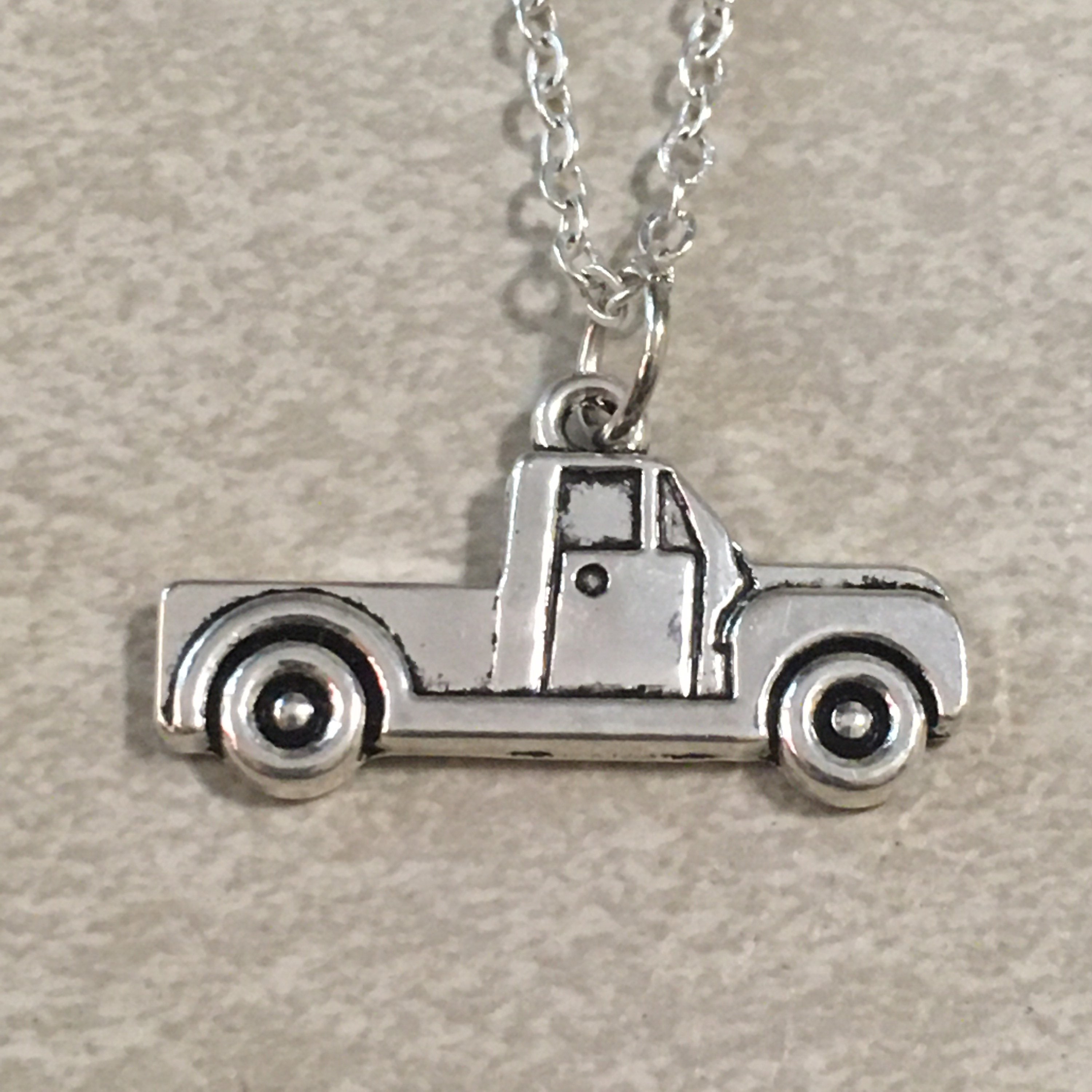 Truck Necklace Truck Charm Necklace Silver Chain Car Charm Etsy