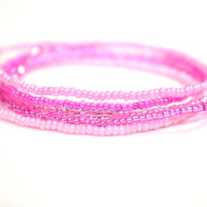 Pink Bracelet Set, 11/0 Seed Bead Bracelets, 5 Bracelet Set, Stackable Bracelets, Beaded Stack Bracelets, Stretchy Seed Bead Bracelets, SB38