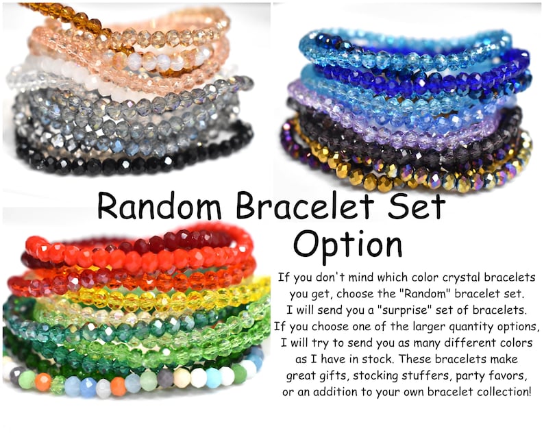 4mm Crystal Stretch Bracelet, Sparkly Crystal Beaded Bracelet, Buy Single Bracelet or Custom Set, Stackable Bracelet, Elastic Bracelet, SB61 image 6