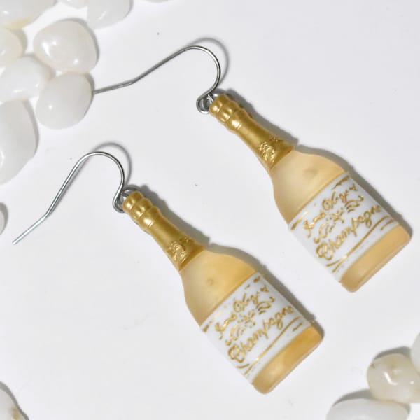 Champagne Bottle Earrings Etsy