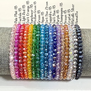 4mm Crystal Stretch Bracelet, Sparkly Crystal Beaded Bracelet, Buy Single Bracelet or Custom Set, Stackable Bracelet, Elastic Bracelet, SB61 image 4