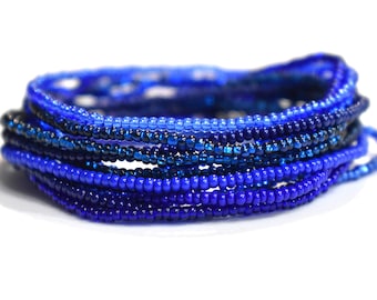 Custom Dark Blue Bracelets, 11/0 Seed Bead Bracelet, Navy Bracelet, Sapphire Bracelet, Royal Blue Bracelet, Buy Single Bracelet or Set, SB54