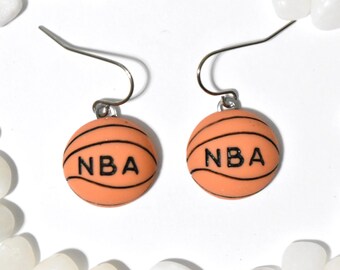 Basketball Earrings, Sports Earrings, Basketball Jewelry, Sports Jewelry, Ball Earrings, Coach Earrings, Basketball Player Gift Idea, CE751