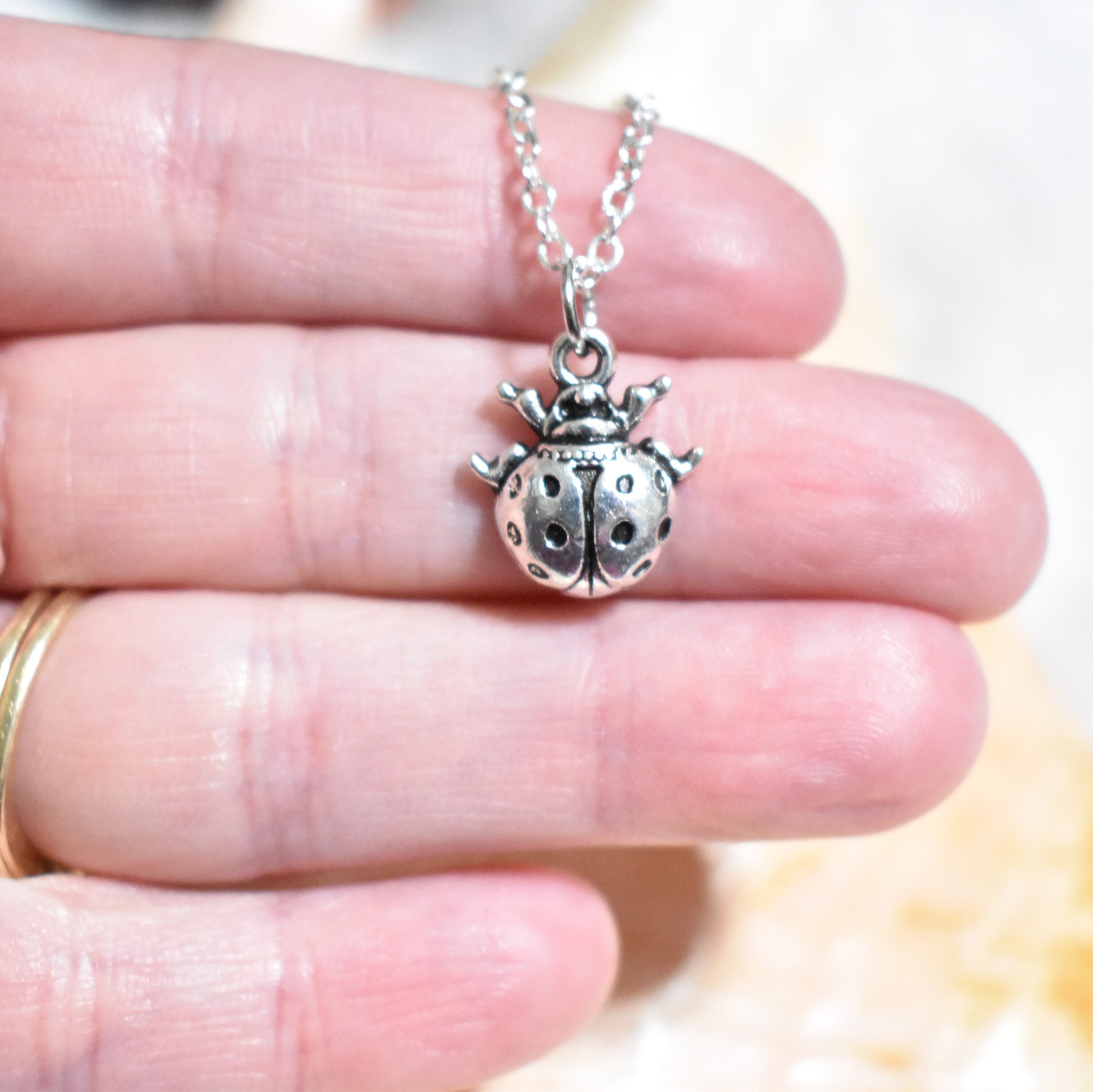 Ladybug Necklace Ladybug Charm Necklace Insect Necklace Bug Etsy