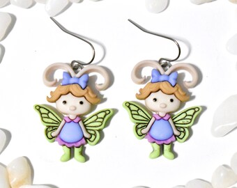 Fairy Earrings, Butterfly Fairy Earring, Fairy Jewelry, Fantasy Earring, Fairy Garden Earring, I Love Fairies, Fairy Lover, Fairy Gift, BE44