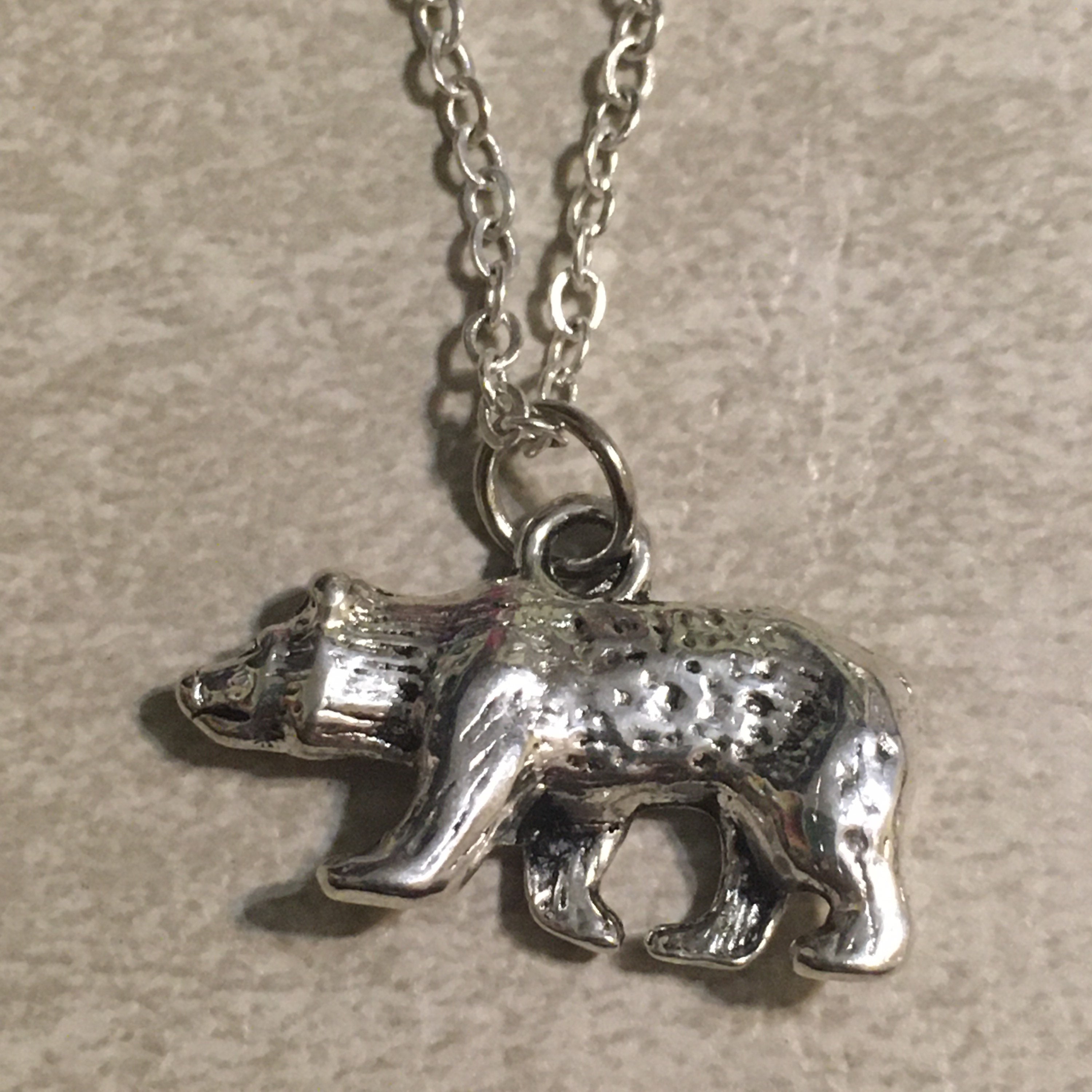 Bear Necklace Bear Charm Necklace Animal Necklace Bear Etsy