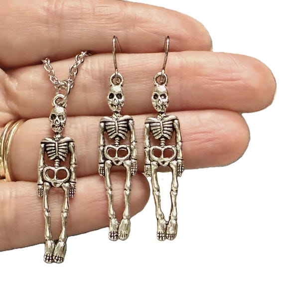 Skeleton Earrings, Skeleton Necklace, Anatomy Necklace, Anatomy Earrings, Medical Earrings, Nurse Earrings, Doctor Earrings, Skull, CJ04