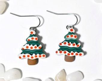 Green Christmas Tree Earrings, Christmas Earrings, Holiday Earrings, Winter Earrings, Christmas Jewelry, Christmas Tree Jewelry, CE906