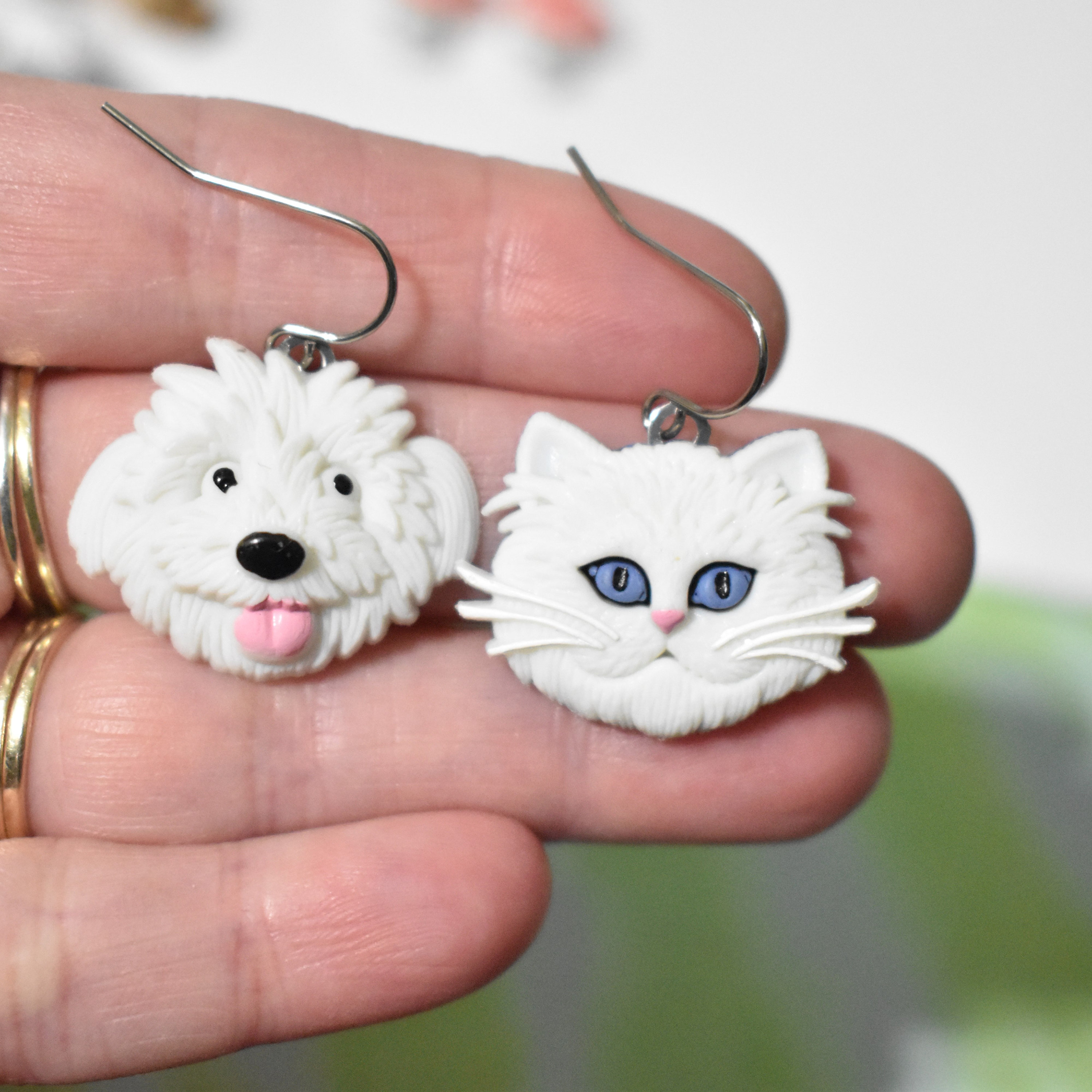 cat and dog earrings