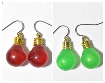 Christmas Light Bulb Earrings, Christmas Tree Lights Earring, Christmas Lights Earring, Christmas Earring, Holiday Earring, CE332