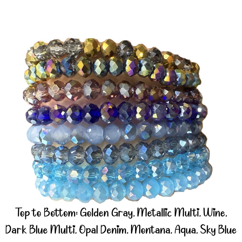 Bracelet extensible en cristal de 6 mm, bracelet de perles de cristal scintillant, bracelet à l'unité ou par lot personnalisé, bracelet empilable, bracelet élastique, SB80 image 4