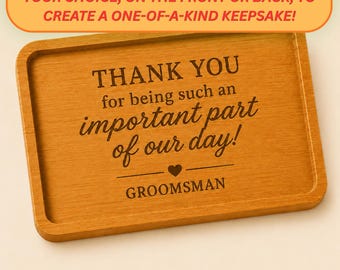 Personalized Bamboo Trinket Dish Usher Gifts Unique Groomsman Gifts Custom Engraved Tray Wedding Party Thank You Gift Keepsake