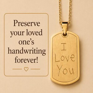 Personalized Dog Tag Necklace Custom Engraved Memorial Gift Grandchildren Names Dad Necklace Handwriting Coordinates Keepsake