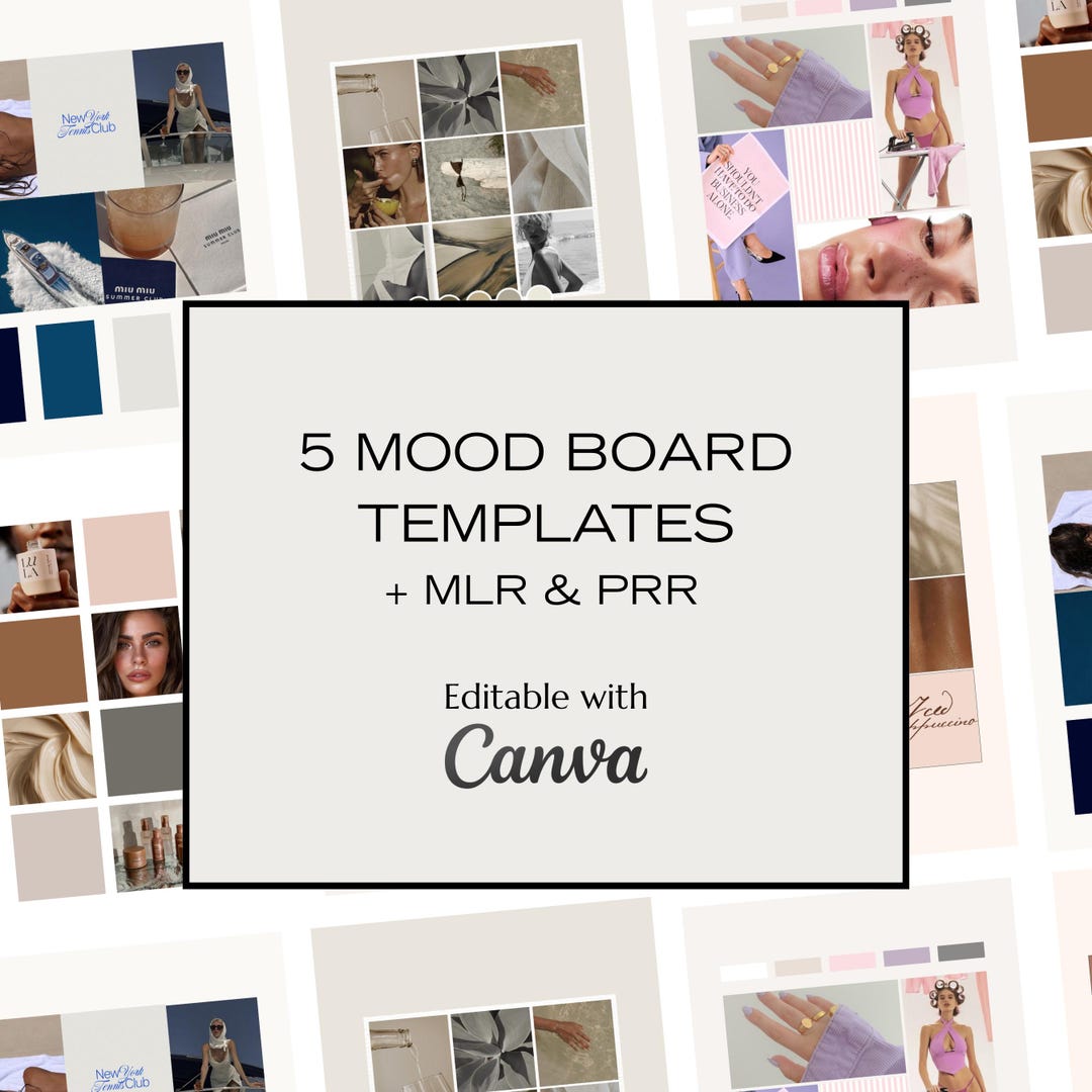 MLR PRR Resell Rights, Mood Board Template, Canva Moodboard, Canva ...