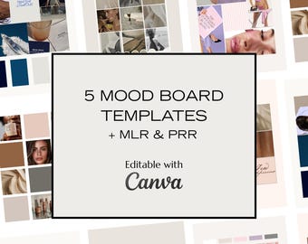 MLR PRR Resell Rights, Mood Board Template, Canva MoodBoard, Canva Template, Style Guide, Branding Template, Business Brand Identity Kit