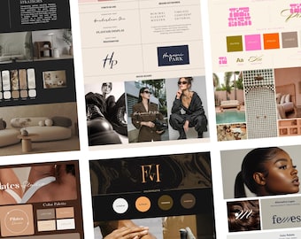 MLR PRR Resell Rights, Brand Board Template, Mood Board, Canva Template, Style Guide, Branding Template, Business Brand Identity Kit