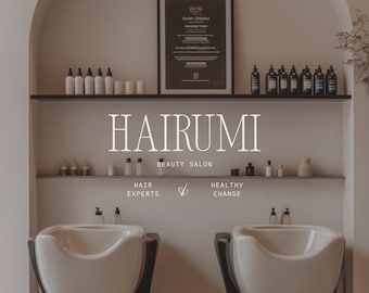 Canva Logo, Premade Branding Kit for Hairstylist, Premade Logo for Business, Hair salon marketing, Canva Logo Template, Canva Branding Kit