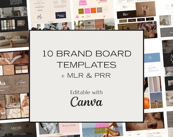 Brand Board Template Mood Board Canva Template Style Guide Branding Template Moodboard Business Brand Identity Kit MLR PRR Resell Rights