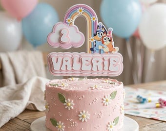 Bluey themed cake topper