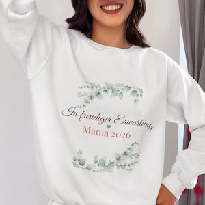 Sweter Schwangerschaft personalisiert mit Jahr | Geschenk für werdende Mutter