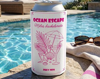 Personalisierte Bachelorette Dosenkühler Benutzerdefinierte Party Favor Mädchen Reise Drink Sleeve Hochzeitsgeschenk Brautjungfer Strand Feier Andenken