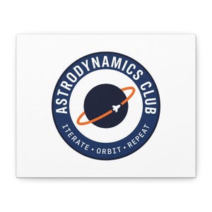 Astrodynamics Club Mission Patch Canvas, Space, Rocket, Science Nerd