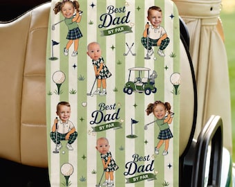 Personalized Golf Towel, Custom Kids Photo Golf Towel for Dad,Father’s Day Gift,Personalized Golf Gift, Golfing Keepsake, Best Dad by Par