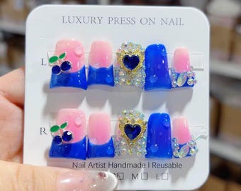 Duck shaped homemade acrylic press on nails. -looks exactly like the picture