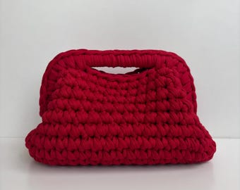Clutch bag crochet rosso ciliegia handmade | Borsa uncinetto | Mini bag elegante da sera | Borsa donna artigianale