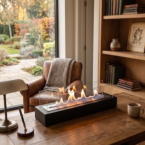 Modern Tabletop Fireplace - 70cm Large Indoor/Outdoor Ventless Fire Pit