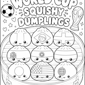 World Cup Viral Dumpling Coloring Sheet