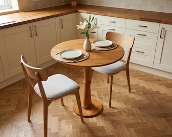 Massief houten eettafel, moderne boerderij keukentafel, aangepaste eettafel voor 4 6 8, eiken walnoot handgemaakte grote rustieke eetkamertafel