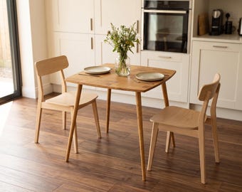 Houten eettafel, massief houten keukentafel, moderne rustieke eettafel, handgemaakte aangepaste eettafel, kleine ruimte appartementtafel