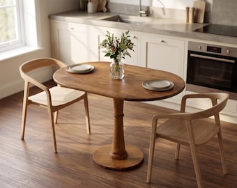 Massief houten eettafel, handgemaakte aangepaste keukentafel, moderne minimale eetkamermeubels, rustieke boerderijtafel, kleine ruimte appartementtafel